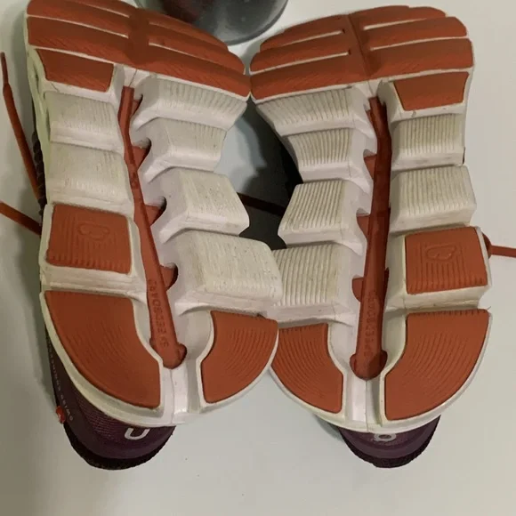 On Running Women's Athletic Shoes - Purple and Orange - Picture 10 of 12